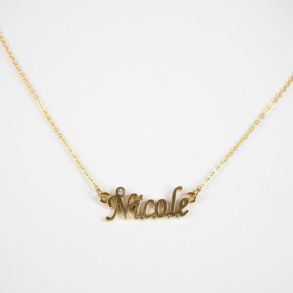 NICOLE NEW Name Goldtone Rhinestone Accent 14.5" w 4.5" Multi Ring Ext Necklace