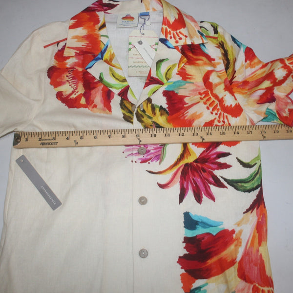Anthropology Dress Farm NEW $228 Sz XS Cream Multi Colored Buttons Linen Dress
