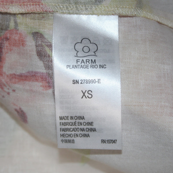 Anthropology Dress Farm NEW $228 Sz XS Cream Multi Colored Buttons Linen Dress