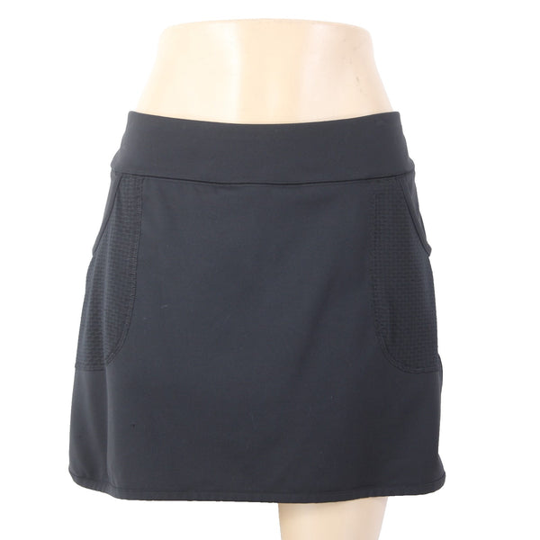 Calia AW Skort Skirt Sz L Black Elastic Waist Pockets Nylon Spandex AW Skort