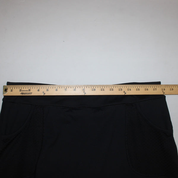 Calia AW Skort Skirt Sz L Black Elastic Waist Pockets Nylon Spandex AW Skort