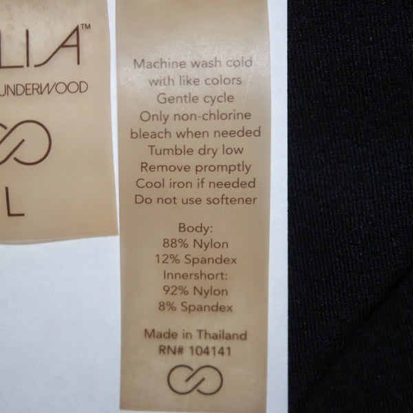Calia AW Skort Skirt Sz L Black Elastic Waist Pockets Nylon Spandex AW Skort
