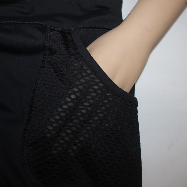 Calia AW Skort Skirt Sz L Black Elastic Waist Pockets Nylon Spandex AW Skort