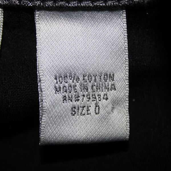 Chicos Sz 0 Silver Black Collared Buttons Pockets Long Sleeve 100% Cotton Jacket