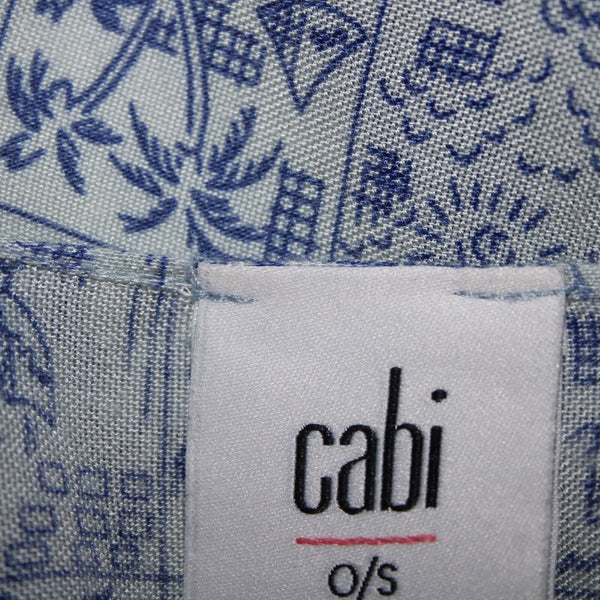 Cabi Sz One Size Blue Light Blue Beach Theme Asymm 100% Viscose Wrap Sweater