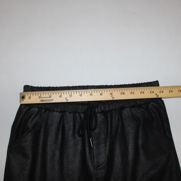 David Lerner AW Capri Pant Sz S x 26 Black Faux Leather Polyurethane AW Capri