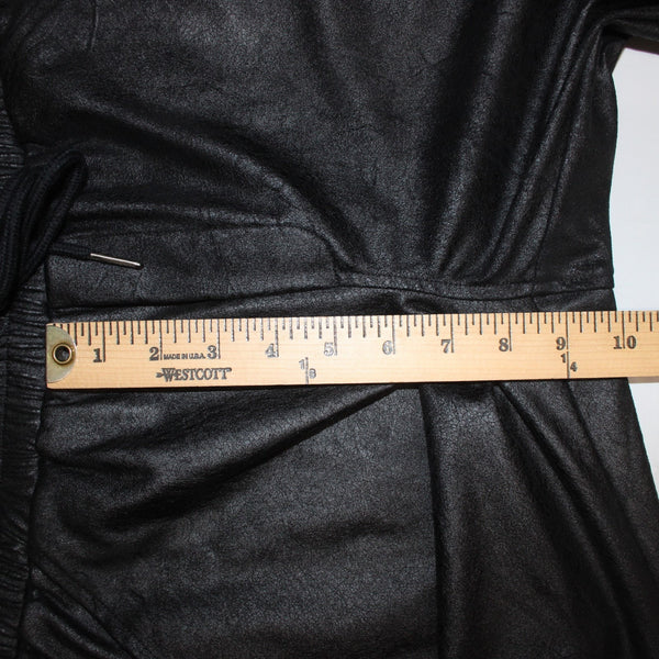 David Lerner AW Capri Pant Sz S x 26 Black Faux Leather Polyurethane AW Capri