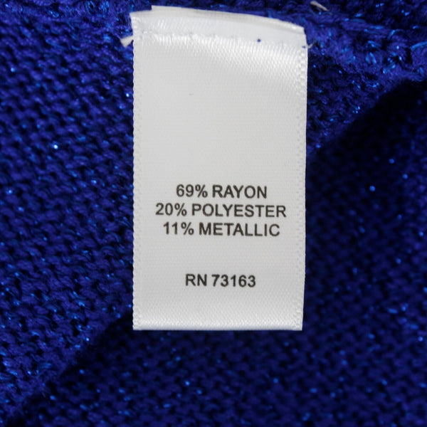 Cupio NEW Sz S Shimmer Royal Blue Cowl Neck Sleeveless Rayon Blend Knit Tunic
