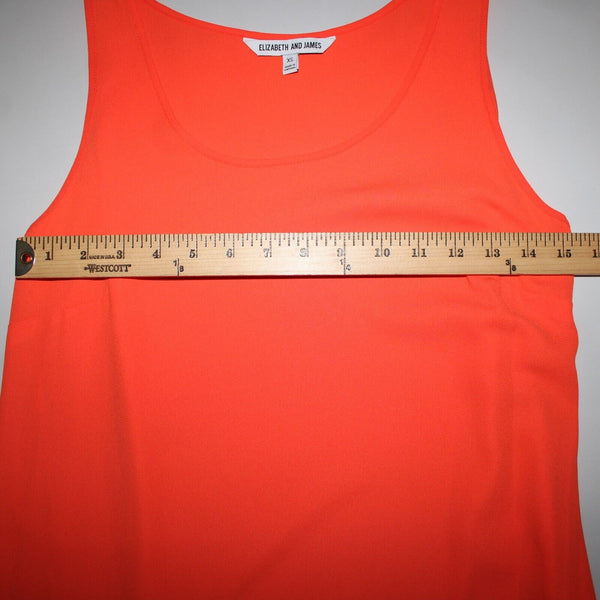 Elizabeth And James Sz XS Orange Sheer Tiered Side Zip Long 100% Polyester Dress
