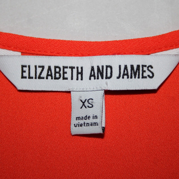 Elizabeth And James Sz XS Orange Sheer Tiered Side Zip Long 100% Polyester Dress