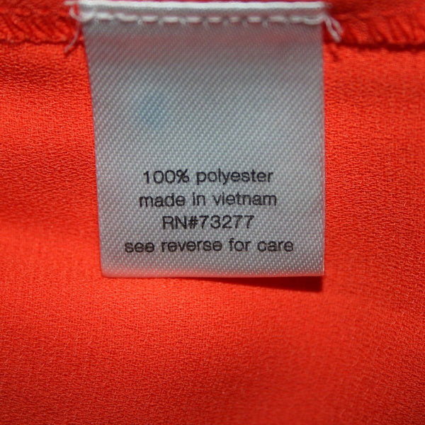 Elizabeth And James Sz XS Orange Sheer Tiered Side Zip Long 100% Polyester Dress