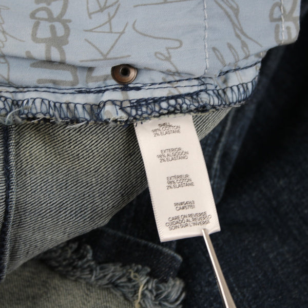 Karl Lagerfeld NEW Sz 4P x 24 Blue Denim Pocket Fringe Crop Cotton Elastane Jean