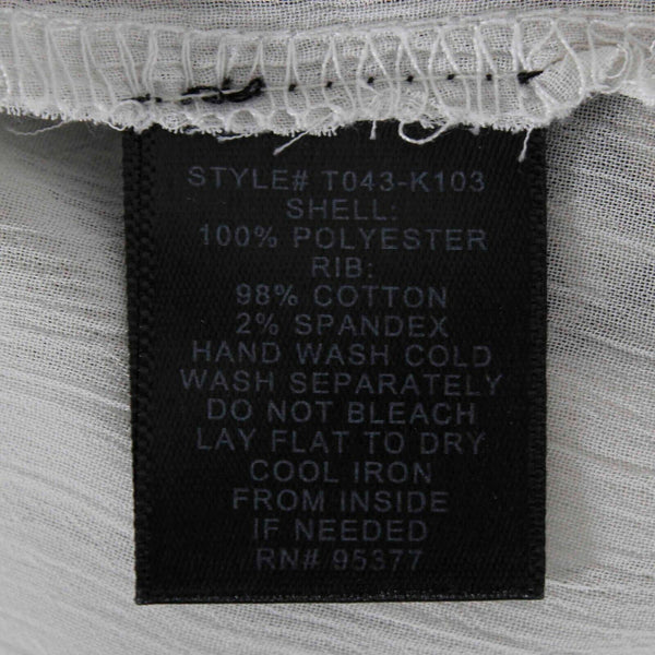 Sanctuary Sz XS Black White Knit Front Sheer Back Hi Lo Cotton Blend Top