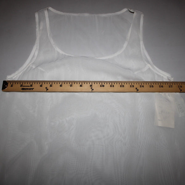 TAS NEW $110 Sz S White Sheer Sleeveless Basic Tank 100% Rayon Top