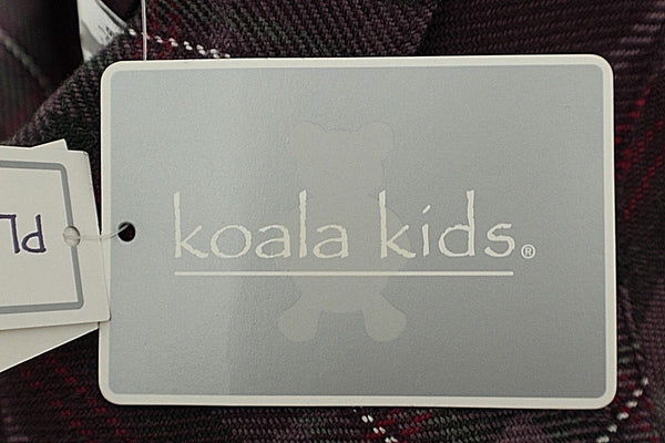 Koala Kids NEW $21 Sz 36 mo Plum Charcoal Plaid Acrylic Wool Polyester Jacket
