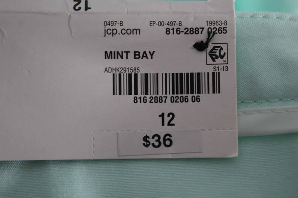 Worthington NEW $36 Sz 12 X 30 Mint Green Cropped Cotton Spandex Pant