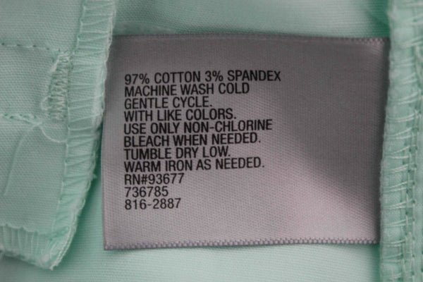 Worthington NEW $36 Sz 12 X 30 Mint Green Cropped Cotton Spandex Pant