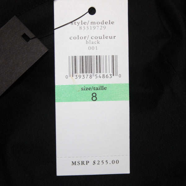Cynthia Steffe Dress NEW $255 Sz 8 Black Ruffled Square Neck Cotton Dress