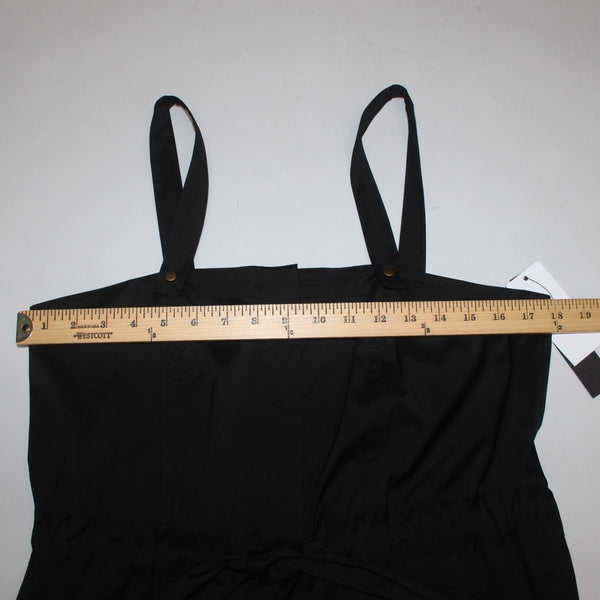 Cynthia Steffe Dress NEW $255 Sz 8 Black Ruffled Square Neck Cotton Dress
