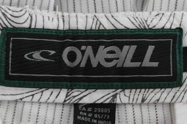 Oneill TYLER Sz 28 White Gray Black Pinstripe Poly Blend Shorts