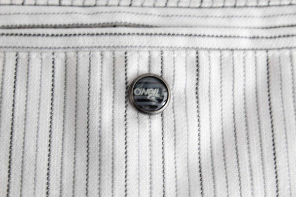 Oneill TYLER Sz 28 White Gray Black Pinstripe Poly Blend Shorts