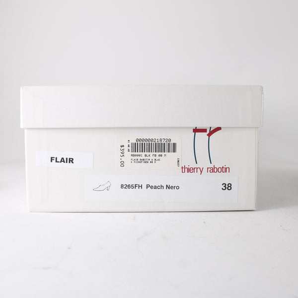 Thierry Rabotin Heels Flair Sz 38 Black Slip On Micro Fiber Leather 2" Heels