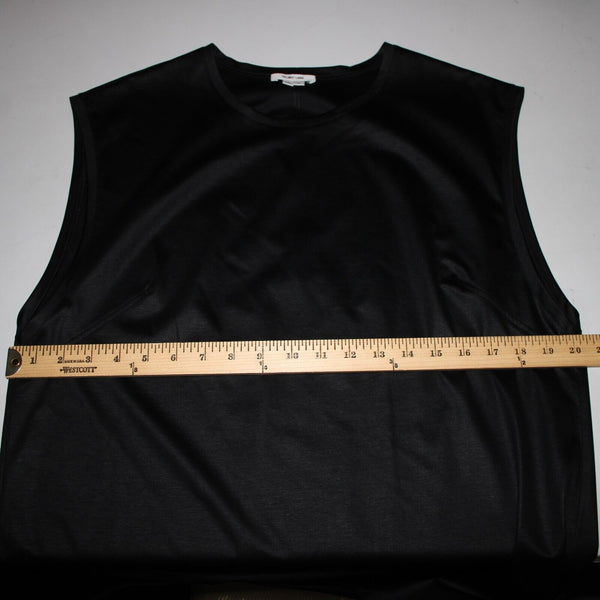 Helmut Lang Sz M Black Sleeveless Slit Back 100% Cotton Top