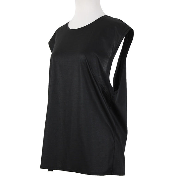 Helmut Lang Sz M Black Sleeveless Slit Back 100% Cotton Top