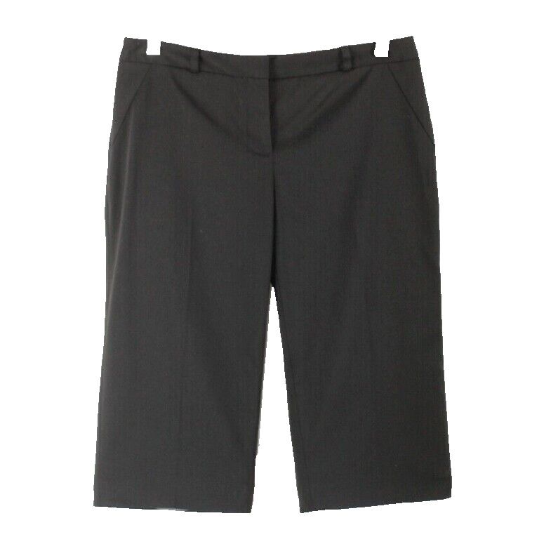 Nine West Sz 4 x 15 Black Polyester Blnd Stretch Knee Length Walking Shorts