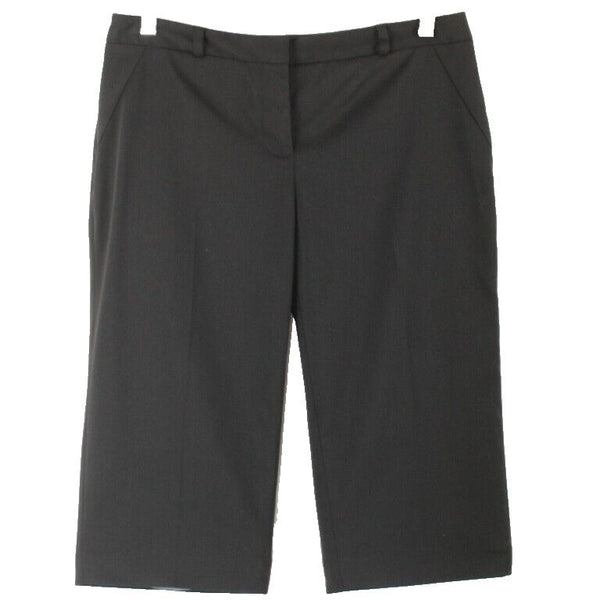 Nine West Sz 4 x 15 Black Polyester Blnd Stretch Knee Length Walking Shorts