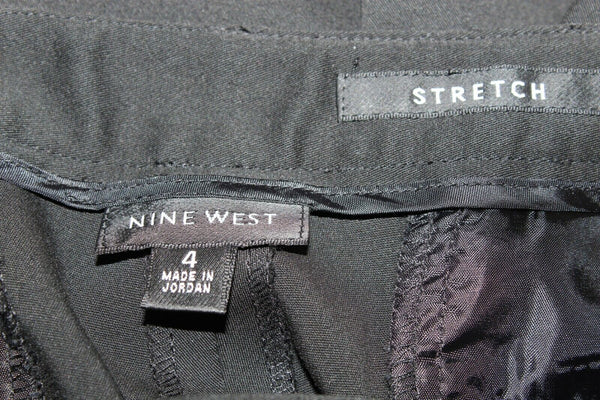 Nine West Sz 4 x 15 Black Polyester Blnd Stretch Knee Length Walking Shorts