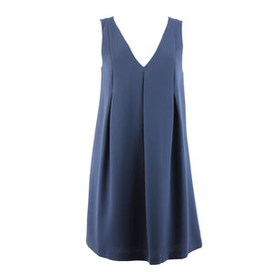 BcbGeneration Sz XS Navy Blue V Neck Flowy Lined 100% Polyester Acetate Dress