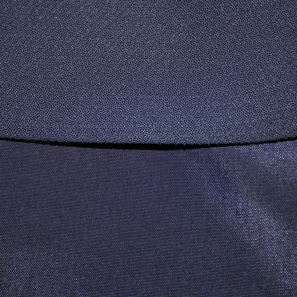 BcbGeneration Sz XS Navy Blue V Neck Flowy Lined 100% Polyester Acetate Dress