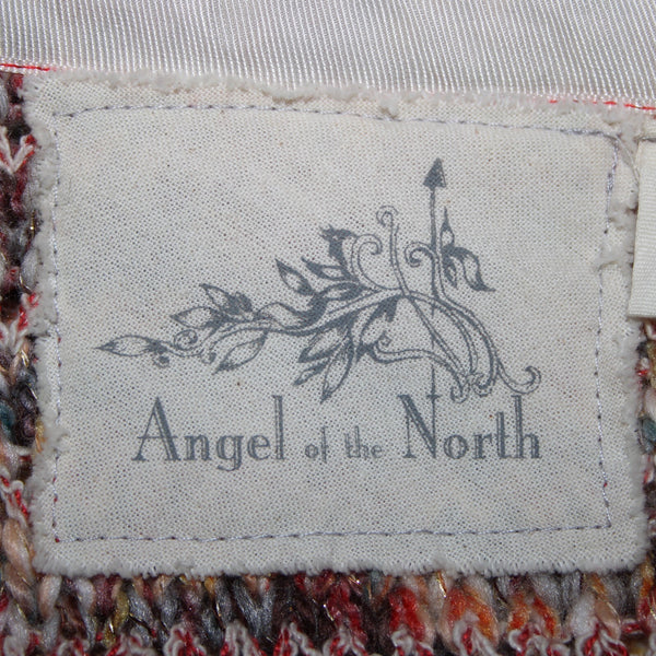 Angel Of The North Sz L Red Yellow Multicolor Poly Acrylic Cardigan Sweater
