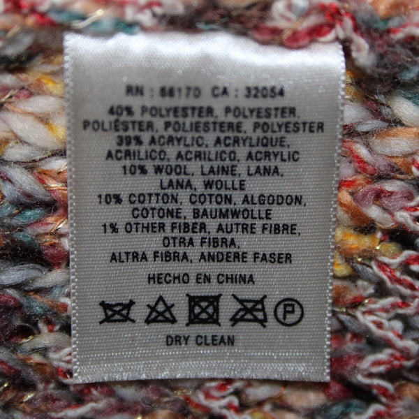 Angel Of The North Sz L Red Yellow Multicolor Poly Acrylic Cardigan Sweater