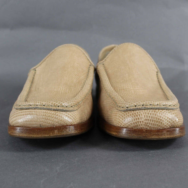 Valentino Garavani Sz 38.5/7 Tan Slip On Textured Leather Men's Loafers