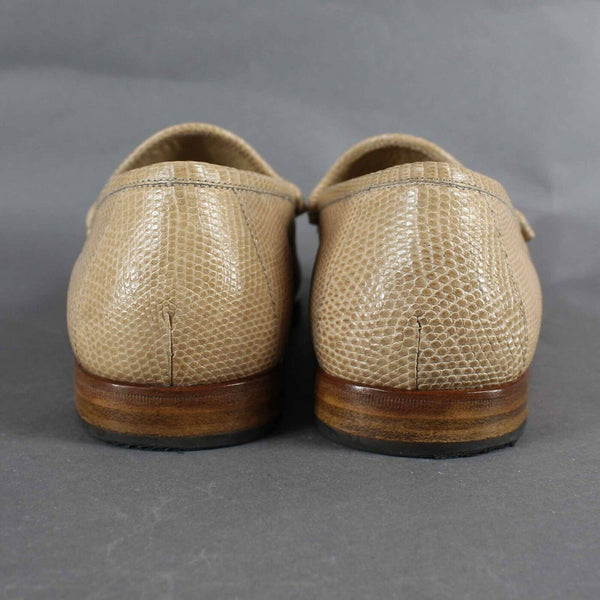 Valentino Garavani Sz 38.5/7 Tan Slip On Textured Leather Men's Loafers