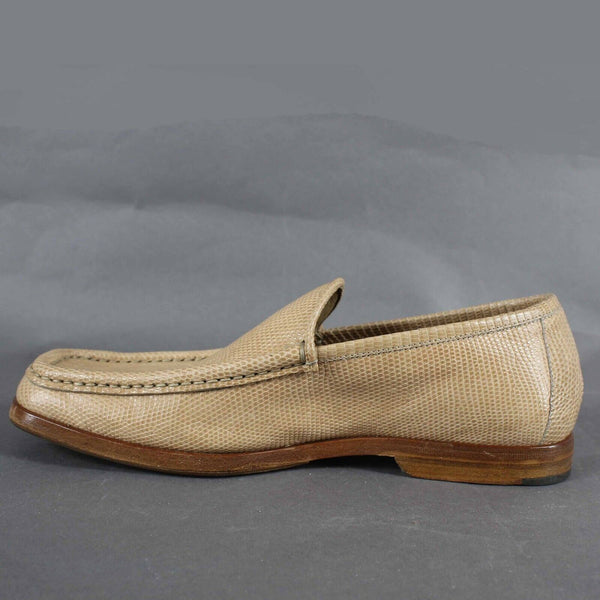 Valentino Garavani Sz 38.5/7 Tan Slip On Textured Leather Men's Loafers
