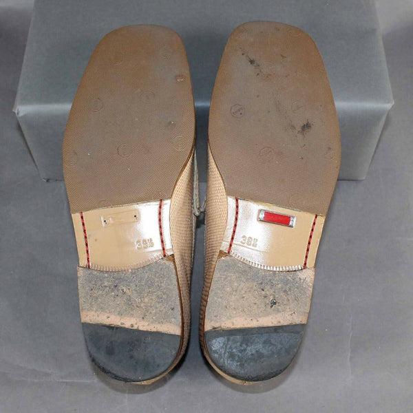 Valentino Garavani Sz 38.5/7 Tan Slip On Textured Leather Men's Loafers