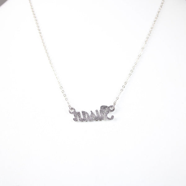 SUSAN Name NEW Silvertone Rhinestone 14.5" w 4.5" Multi Ring Extender Necklace