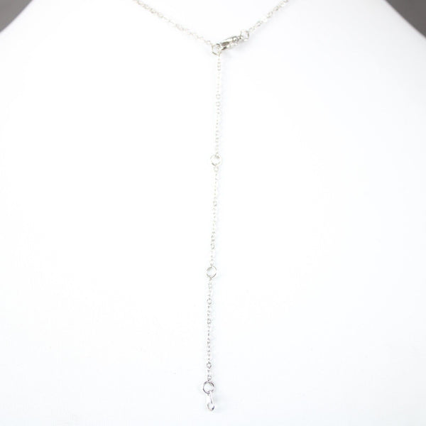 SUSAN Name NEW Silvertone Rhinestone 14.5" w 4.5" Multi Ring Extender Necklace
