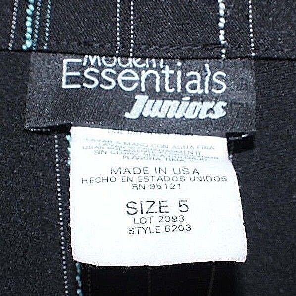 Modern Essentials Sz 5 Black Aqua Multi Stripe Polyester Spandex Jacket