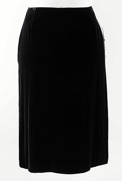Bloomingdale's NOW NEW $248 Sz 6 Black Rayon Silk Velvet Sequin Beaded Lux Skirt