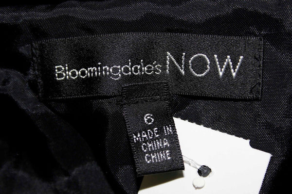 Bloomingdale's NOW NEW $248 Sz 6 Black Rayon Silk Velvet Sequin Beaded Lux Skirt