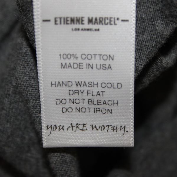 Etienne Marcel Top Sz M Gray Red Zipper Detail Crop Hi Lo 100% Cotton Top