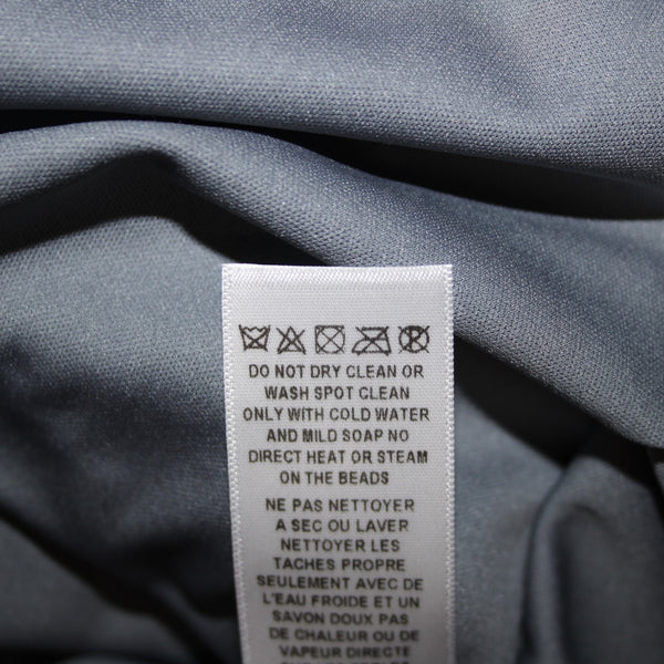 Adrianna Papell Dress NEW $198 Sz 10 Gray Tan Mesh Green Ruch Beaded 100% Poly