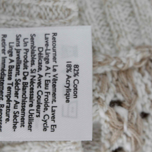 Eddie Bauer NEW $80 Sz XS Cream Tan Poncho Pullover Cotton Acrylic Wrap Sweater