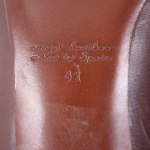 Chie Mihara Heels Sz 41 Brown Tan Buckle Closure Leather 2" Heels
