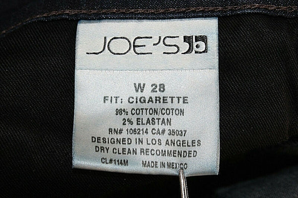 Joe's Jeans Sz 28 x 34 Dark Navy Denim Skinny Cigarette Cotton Elastan Jean