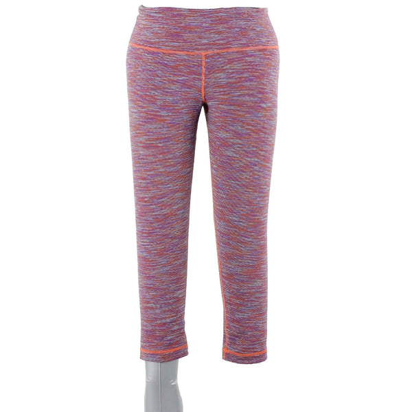 Lululemon Sz 8 x 21 Purple Orange Multi Stretchy Activewear Capri Pant
